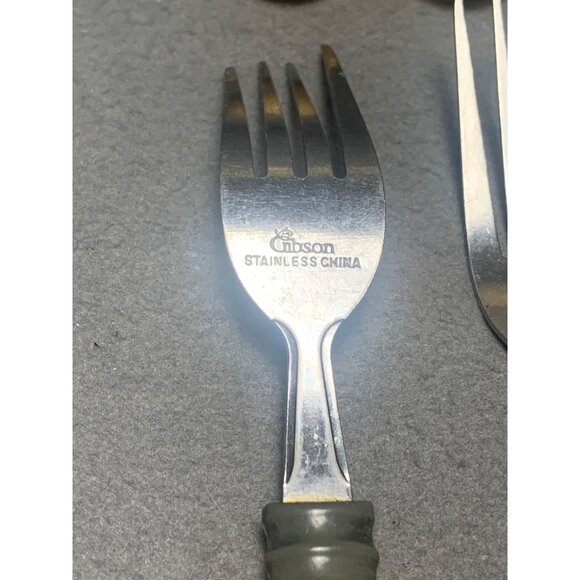 Vintage Gibson Yellow Handle Silverware Set 12-Piece Stainless Steel Flatware - Picture 11 of 15